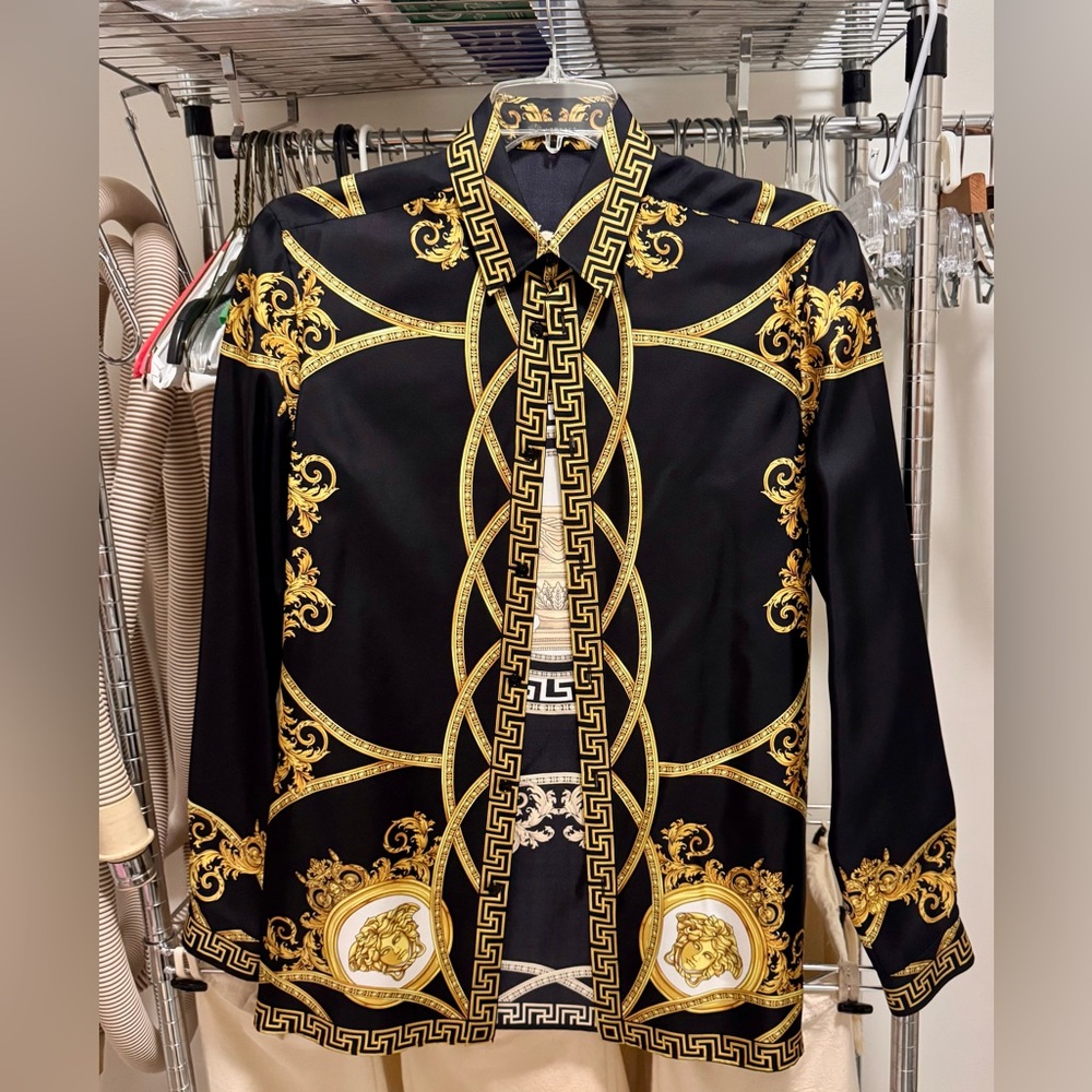Versace Women’s Blouse in Black and Gold